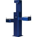 Global Industrial Outdoor Bottle Filling Station & Bi-Level Drinking Fountain, Blue Powder Coat 761220BL